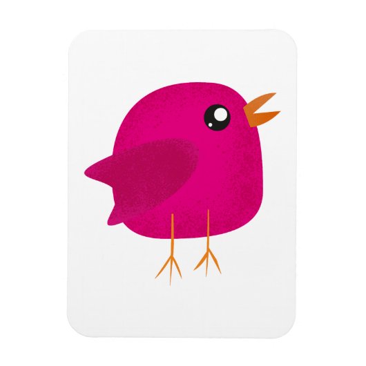 Cute Roze Vogeltje Illustratie Magneet (Verticaal)