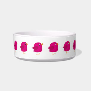 Cute Roze Vogeltje Illustratie Voerbakje