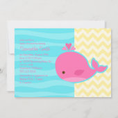 Cute roze walvis Baby shower Kaart (Achterkant)