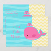 Cute roze walvis Baby shower Kaart (Voorkant / Achterkant)
