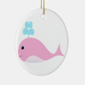 Cute roze walvis keramisch ornament (Rechts)