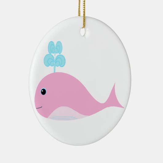 Cute roze walvis keramisch ornament (Rechts)
