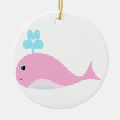 Cute roze walvis keramisch ornament (Voorkant)