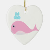 Cute roze walvis keramisch ornament (Rechts)