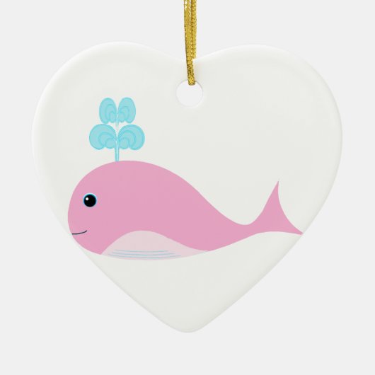 Cute roze walvis keramisch ornament (Voorkant)