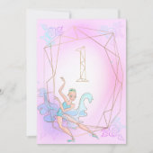 Cute roze Waterverf Ballerina Gold Geometrische na Kaart (Voorkant)