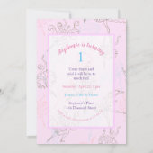 Cute roze Waterverf Ballerina Gold Geometrische na Kaart (Achterkant)