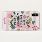 Cute roze Waterverf Flowers Christelijke Bijbelver Case-Mate iPhone Case (Achterkant (horizontaal))