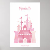 Cute roze waterverf girly poster (Voorkant)