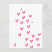 Cute roze Waterverf Harten Briefkaart (Voorkant)