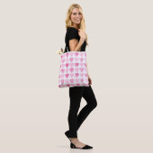 Cute roze Waterverf Harten Canvas tas (Op model)