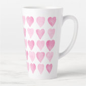 Cute roze Waterverf Hearts Latte Mok (Rechts)