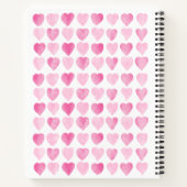 Cute roze Waterverf Hearts Notitieboek (Achterkant)