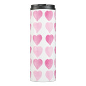 Cute roze Waterverf Hearts Thermal Tumbler Thermosbeker (Achterkant)