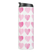 Cute roze Waterverf Hearts Thermal Tumbler Thermosbeker (Geroteerd rechts)