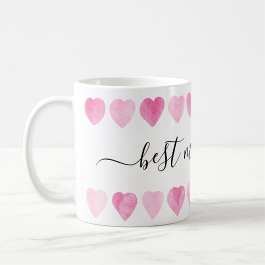 Cute roze Waterverf Het beste van je moeder ooit Koffiemok (Links)