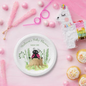 Cute roze Waterverf Ladybug Baby shower Papieren Bordje (Feest)