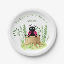 Cute roze Waterverf Ladybug Baby shower