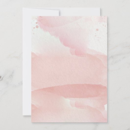 Cute roze Waterverf Line Flower Butterfly Wedding Save The Date (Achterkant)