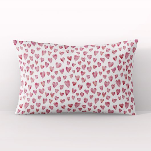 Cute roze Waterverf Love Heart Patroon Kussensloop