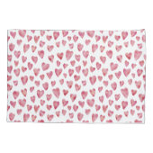 Cute roze Waterverf Love Heart Patroon Kussensloop (Achterkant-Links)