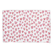Cute roze Waterverf Love Heart Patroon Kussensloop (Voorkant-Links)