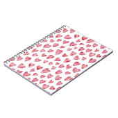 Cute roze Waterverf Love Heart Patroon Notitieboek (Linkerzijde)