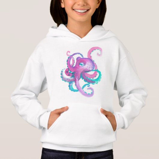 Cute roze waterverf Octopus (Voorkant)