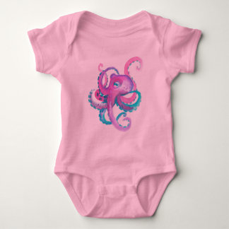 Cute roze waterverf Octopus Romper