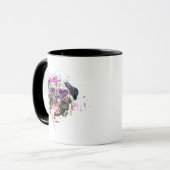 Cute roze Waterverf Pug Mok (Voorkant links)