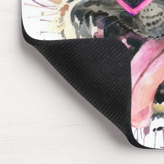 Cute roze Waterverf Pug Muismat (Hoek)