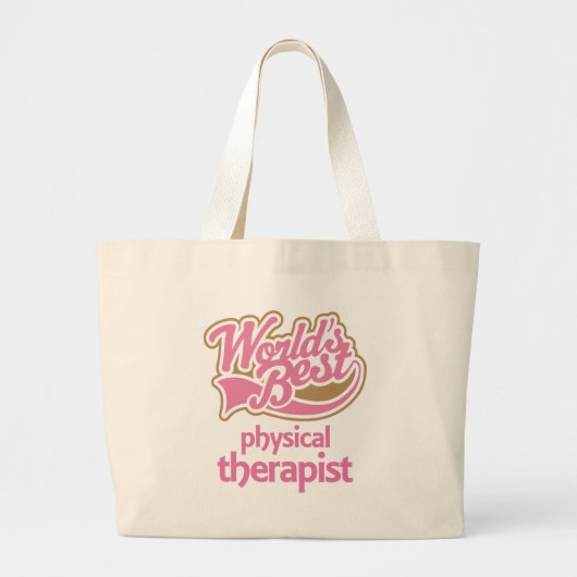 Cute roze werelden Beste fysieke Therapist Grote Tote Bag (Voorkant)