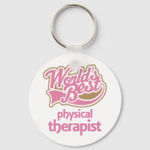 Cute roze werelden Beste Fysieke Therapist Sleutelhanger