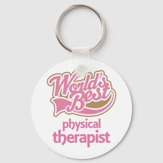 Cute roze werelden Beste Fysieke Therapist Sleutelhanger (Voorkant)
