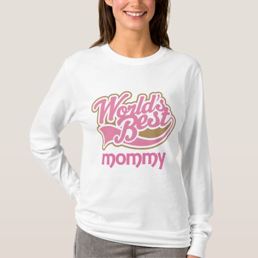 Cute roze werelden Beste mama T-shirt (Voorkant)