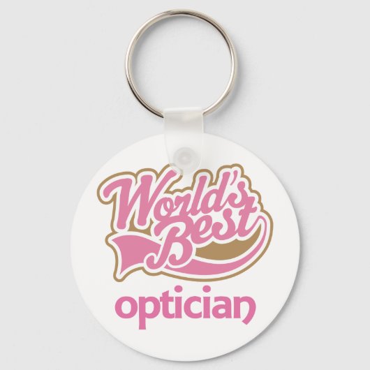 Cute roze werelden Beste Opticien Sleutelhanger (Voorkant)