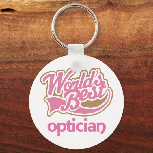 Cute roze werelden Beste Opticien Sleutelhanger (Voorkant)