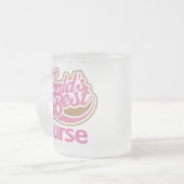 Cute roze werelden Beste verpleegster Matglas Koffiemok (Voorkant links)