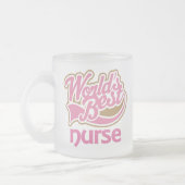 Cute roze werelden Beste verpleegster Matglas Koffiemok (Links)