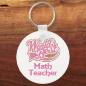 Cute roze werelden Beste Wiskunde leraar Sleutelhanger (Voorkant)