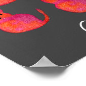 Cute roze whimsical cat waterverf illustratie poster (Hoek)