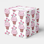 Cute roze & White Cupcakes Cube 2 Bedankdoosjes (Achterkant)