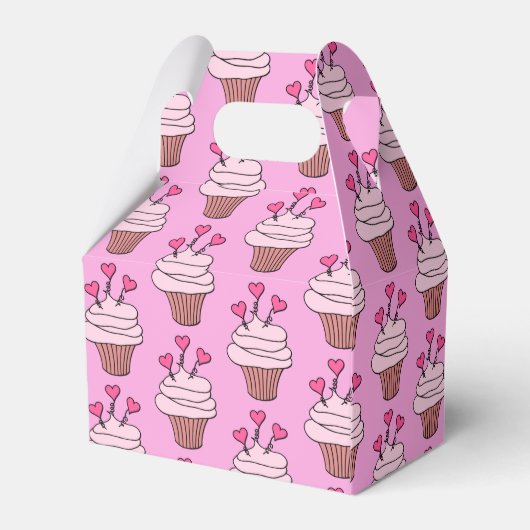 Cute roze & White Cupcakes Gable Bedankdoosjes (Achterkant)