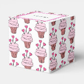 Cute roze & White Cupcakes Heart 2 Bedankdoosjes (Achterkant)