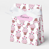 Cute roze & White Cupcakes Tent Bedankdoosjes (Voorkant Zijde)