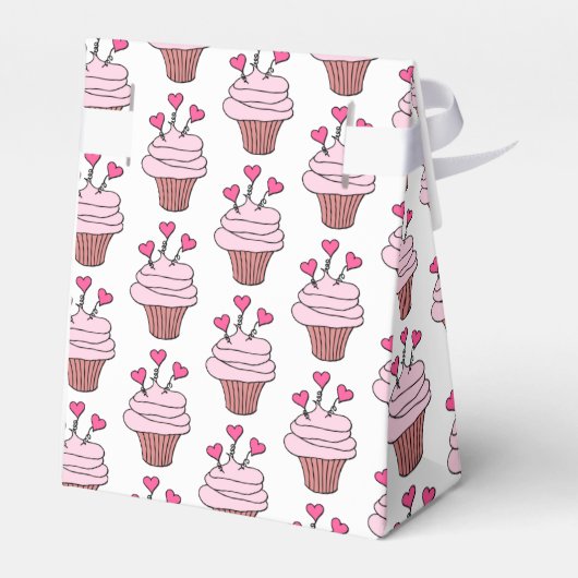 Cute roze & White Cupcakes Tent Bedankdoosjes (Achterkant)