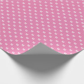 Cute roze white custom monogram initiaal letter cadeaupapier (Hoek)