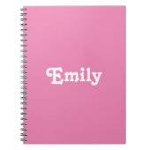 Cute roze white custom name text monogram giro notitieboek (Voorkant)