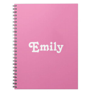 Cute roze white custom name text monogram giro notitieboek
