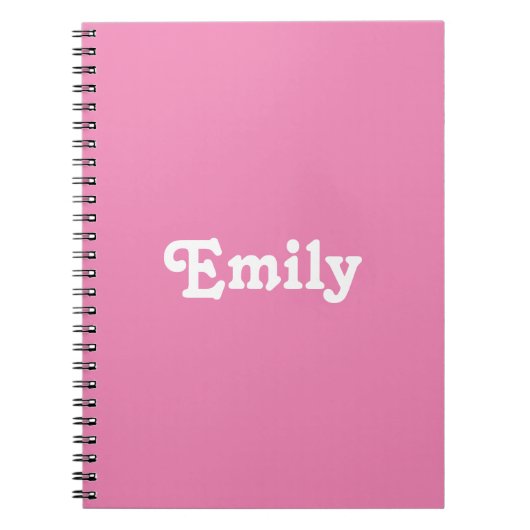 Cute roze white custom name text monogram giro notitieboek (Voorkant)